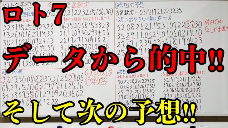 【ロト７】特に出やすい数字として指定した数字が的中してくれました！！